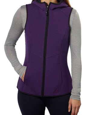 Gerry Ladies' Lightweight Knit Vest Hooded Full Zip Pockets Size L